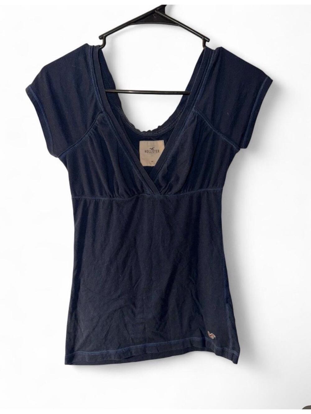 Hollister Bella Swan Vintage Y2K Babydoll Top Navy Blue, Size M